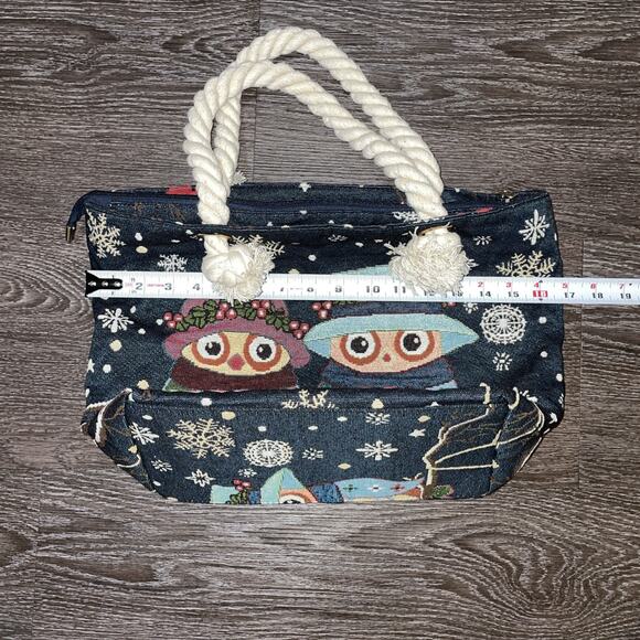 TOGOGO PURSE ,BAG-FABRIC TAPESTRY STYLE NAUTICAL ROPE HANDLE TOTE BAG - Picture 11 of 13